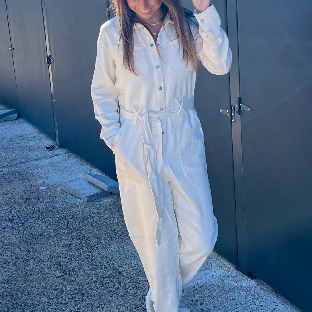 Skies Are Blue Cotton Twill Jumpsuit